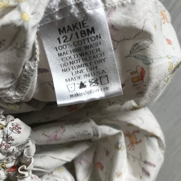 MAKIE BABY GIRL BALLOON ROMPER SLEEVELESS FLORAL TIE 12/18 MO - Picture 2 of 8